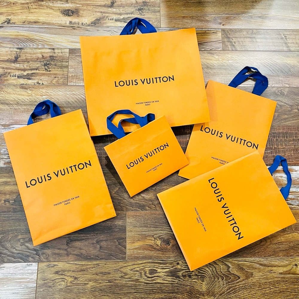 Authentic Louis Vuitton shopping bags. All 5 Bags. Multiple Sizes - Picture 1 of 8